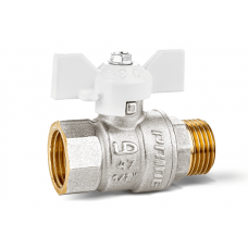 Кран шаровой латунный LD Pride 47.20.В-Н.Б (white)