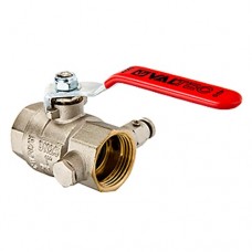 Кран шаровый VALTEC BASE с дренажом и воздухоотводчиком 1/2"; муфта-муфта артикул VT.245.N.04