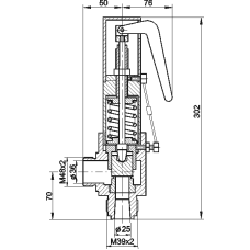 Клапан предохранительный 15с-1-1, 15с-2-2 15с-1-1