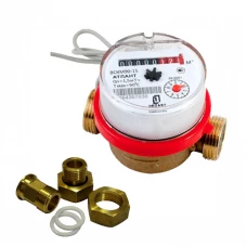 Счетчик горячей воды импульсный ВСКМ 90-15 ГД Ду15 L=80 Т90С 10л в комплекте Декаст