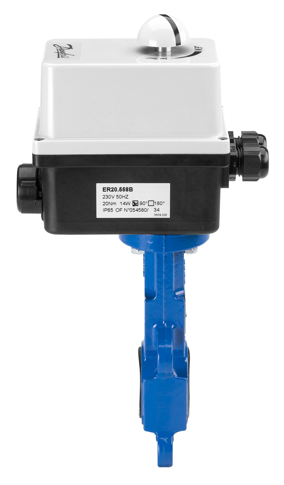 Danfoss 082G7403 — Затвор дисковый поворотный VFY-WA с центрирующими проушинами, PN16, DN100, корпус GG25, диск — чугун GGG40, уплотнение EPDM, с электроприводом AMB-Y