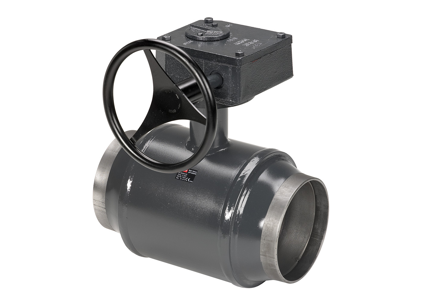 Danfoss 065N1136 — Кран шаровой полнопроходной JIP WW, DN 80, PN 25, T макс 180 ℃, червячный редуктор, корпус — сталь P235GH