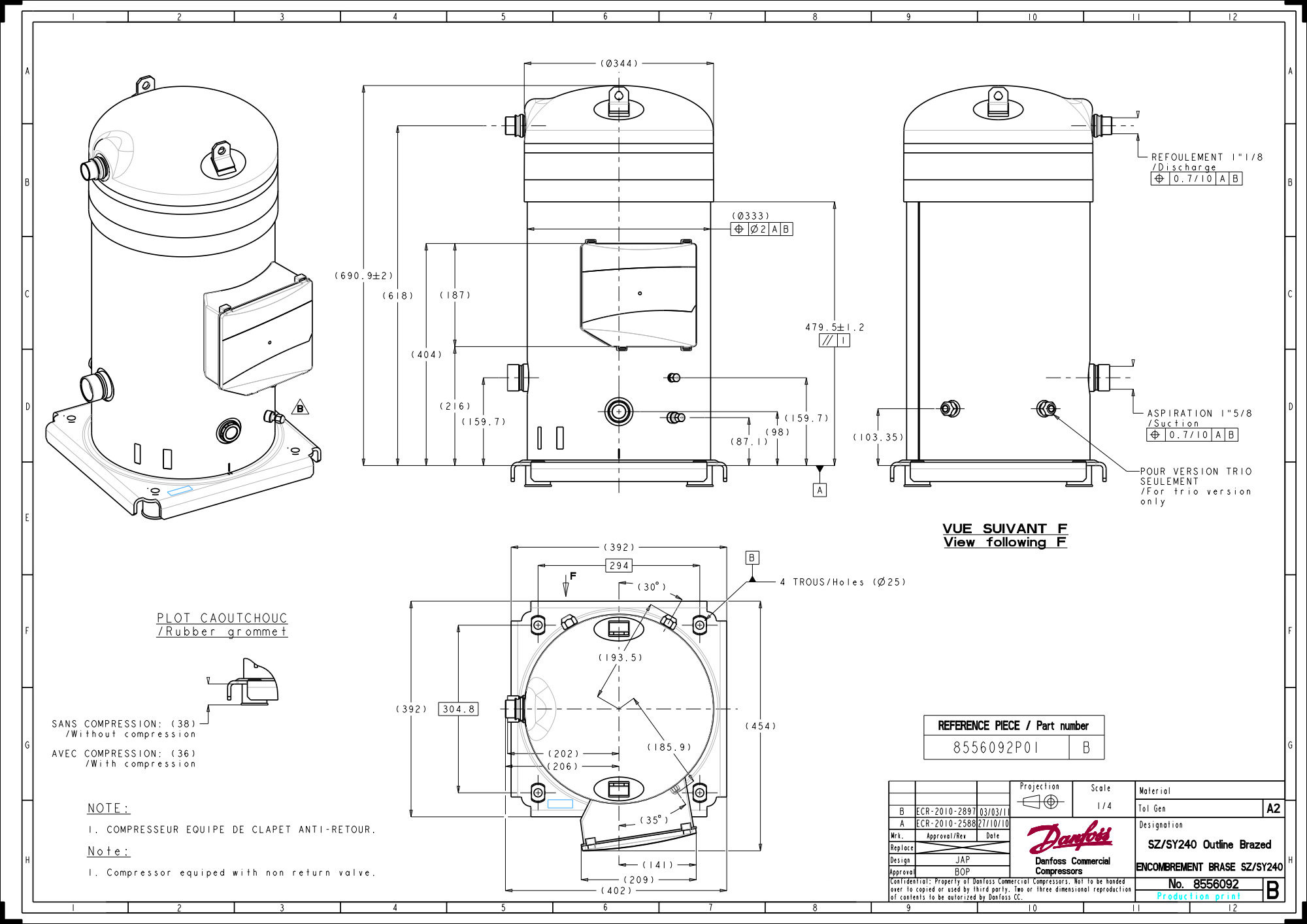 SY240A4CBE Компрессор спиральный