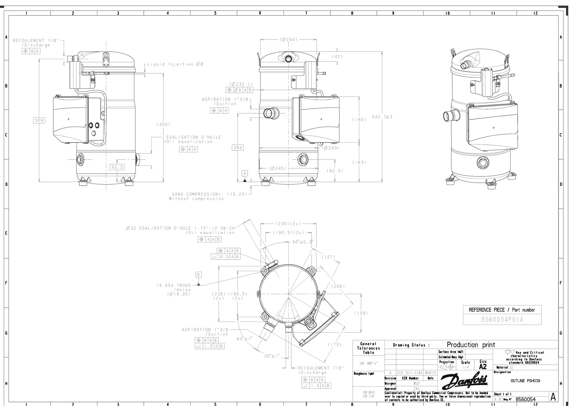 PSH039A4CLC Компрессор спиральный