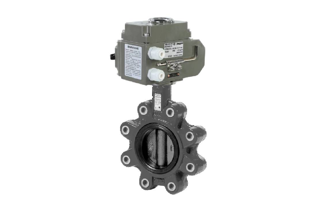 Ридан 082X4848R — Затвор дисковый ЗДМ с резьбовыми проушинами PN16, DN150, диск — нержавеющая сталь, с электроприводом 220В